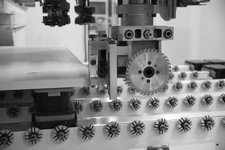 automated saw close up